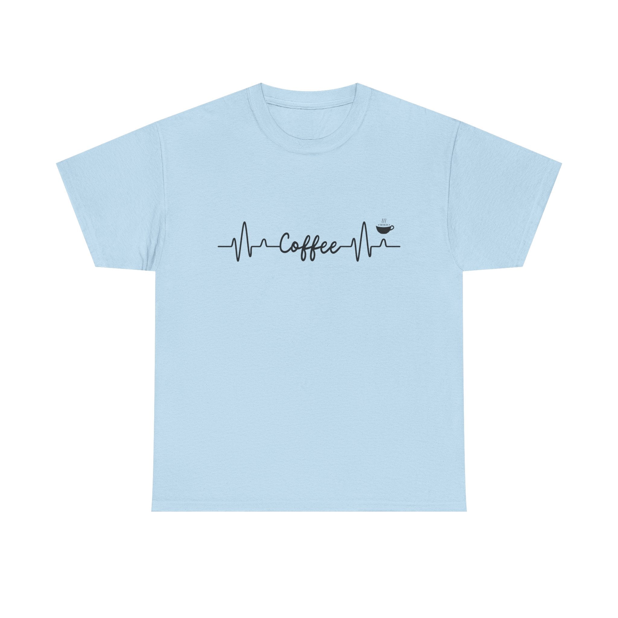 Coffee Heartbeat Unisex Tee, Ideal for Coffee Lovers, Birthday Gift, Casual Wear, Everyday Comfort, Coffee Tee Shirt, Coffee Lover Shirt,