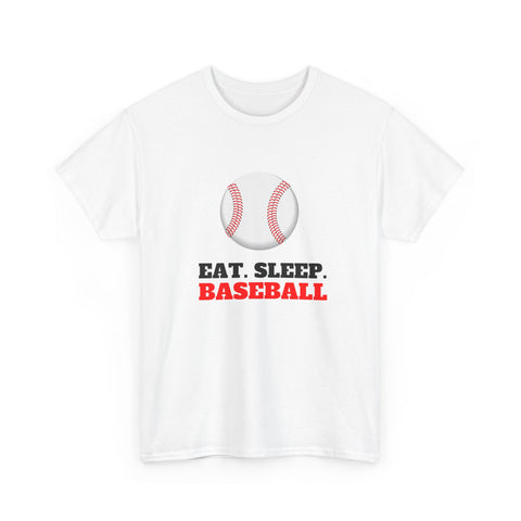 Eat Sleep Baseball Unisex Heavy Cotton Tee, Sports Fans, Gifts for Baseball Lovers, Casual Wear