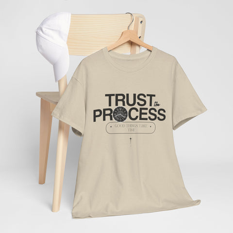 Trust the Process Unisex Heavy Cotton Tee, Motivational Shirt, Inspirational Gift, Casual Wear, Comfortable Everyday Tee