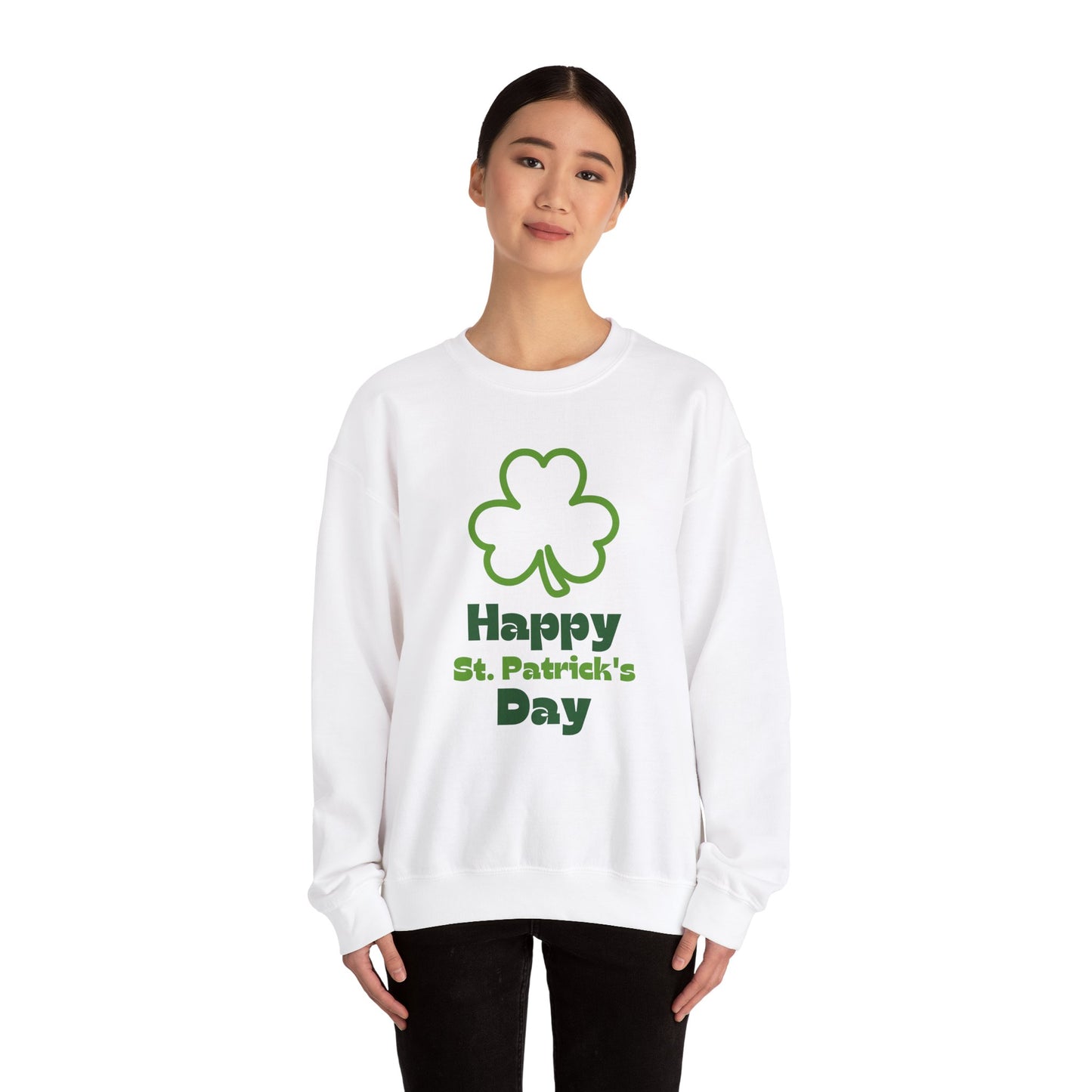 St Patrick's Day Sweatshirt, Cozy Crewneck for Celebrations, Unisex Holiday Apparel, Green Shamrock Design, Festive Clothing, Saint Paddy's