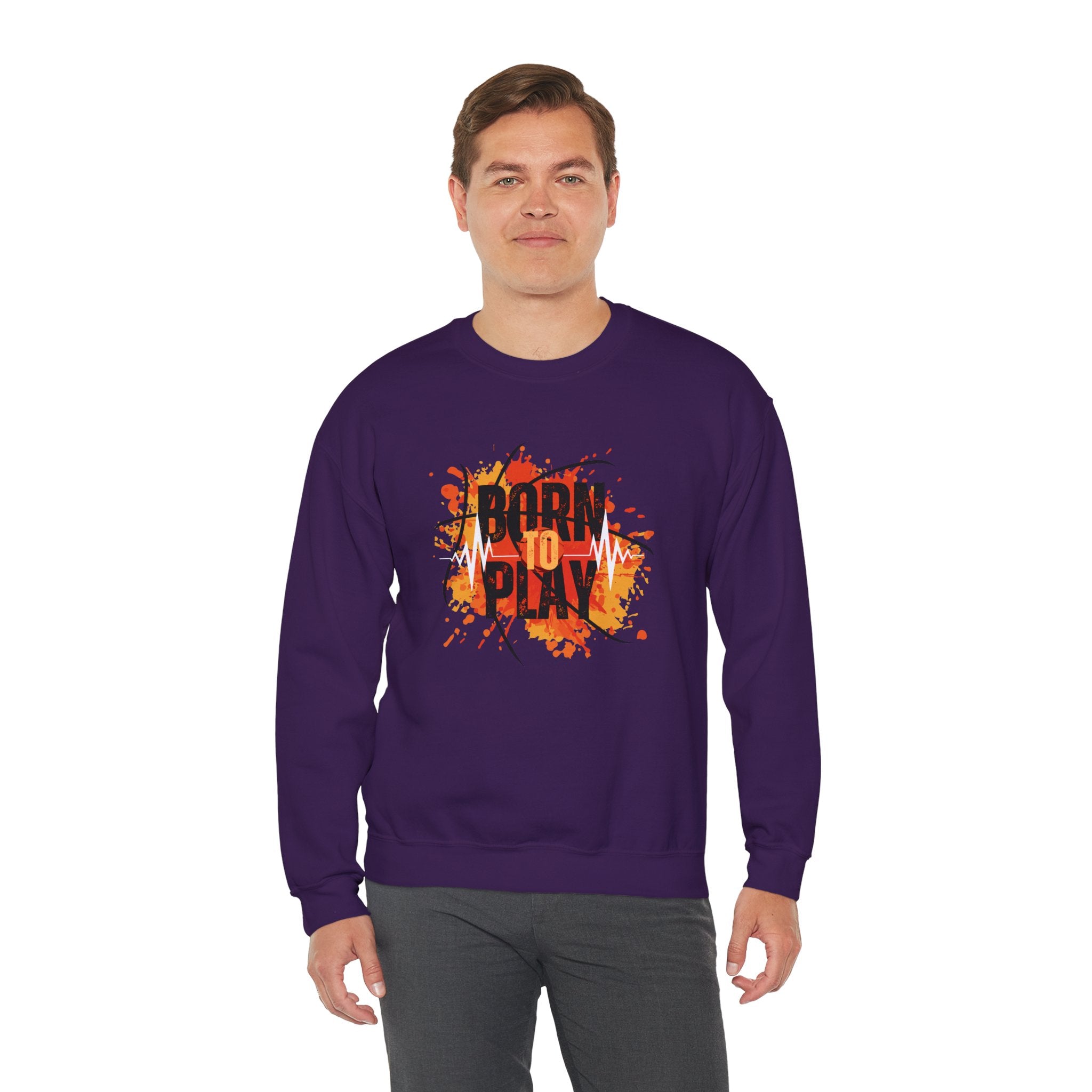 Motivational Crewneck Sweatshirt - Born to Plan, Cozy Sports Sweatshirt, Unisex Gift, Creative Apparel, Casual Wear, Fall Fashion