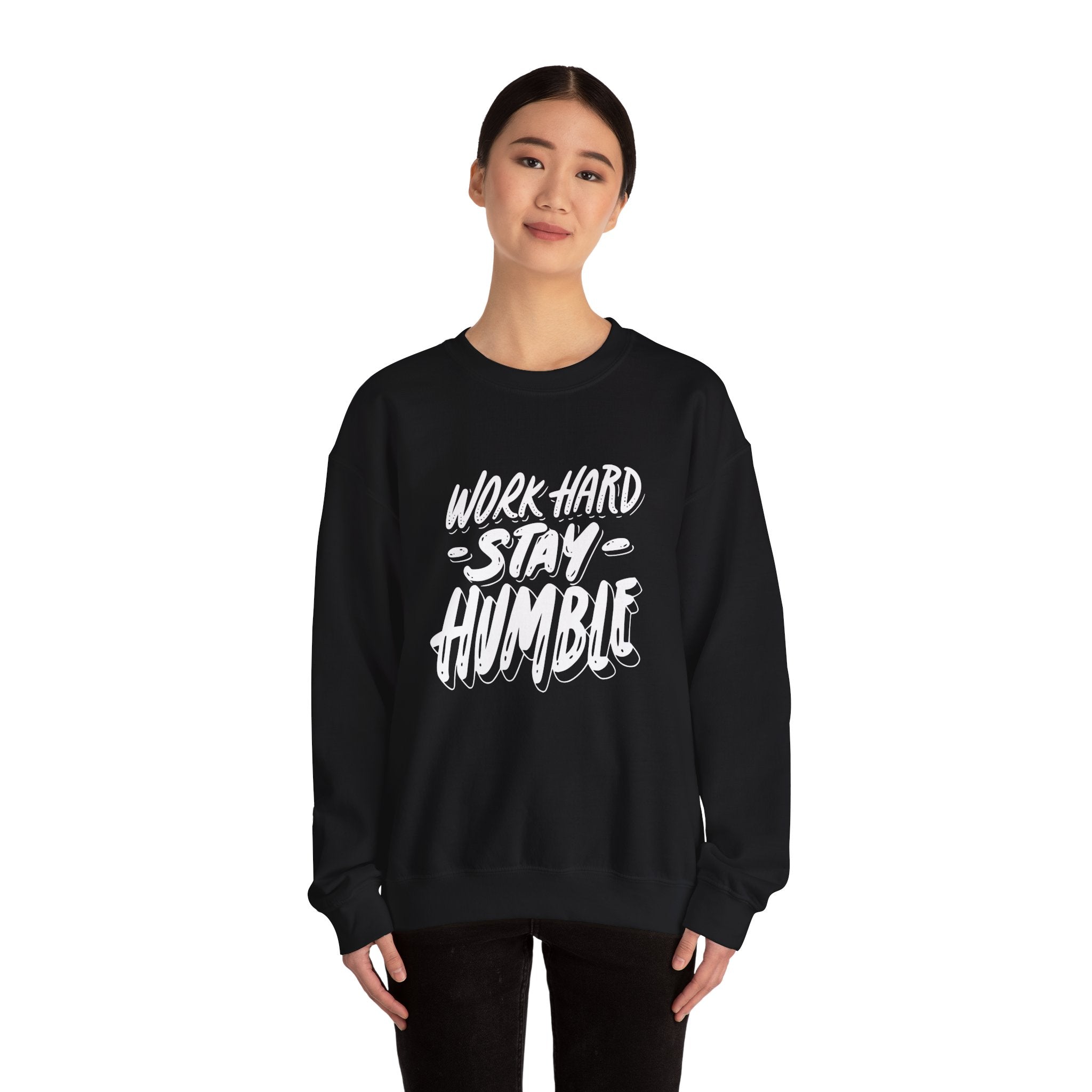 Inspirational Crewneck Sweatshirt - Work Hard Stay Humble, Motivational Gift, Cozy Apparel, Unisex Sweatshirt, Casual Wear
