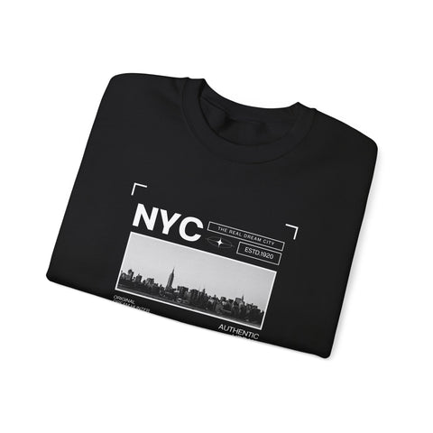 NYC Graphic Crewneck Sweatshirt - Urban Streetwear Pullover, Gift for Travelers, Unisex Sweatshirt