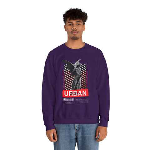 Urban Angel Graphic Sweatshirt, Unisex Crewneck Sweatshirt, Casual Streetwear, Perfect for Gift, Cozy Layering