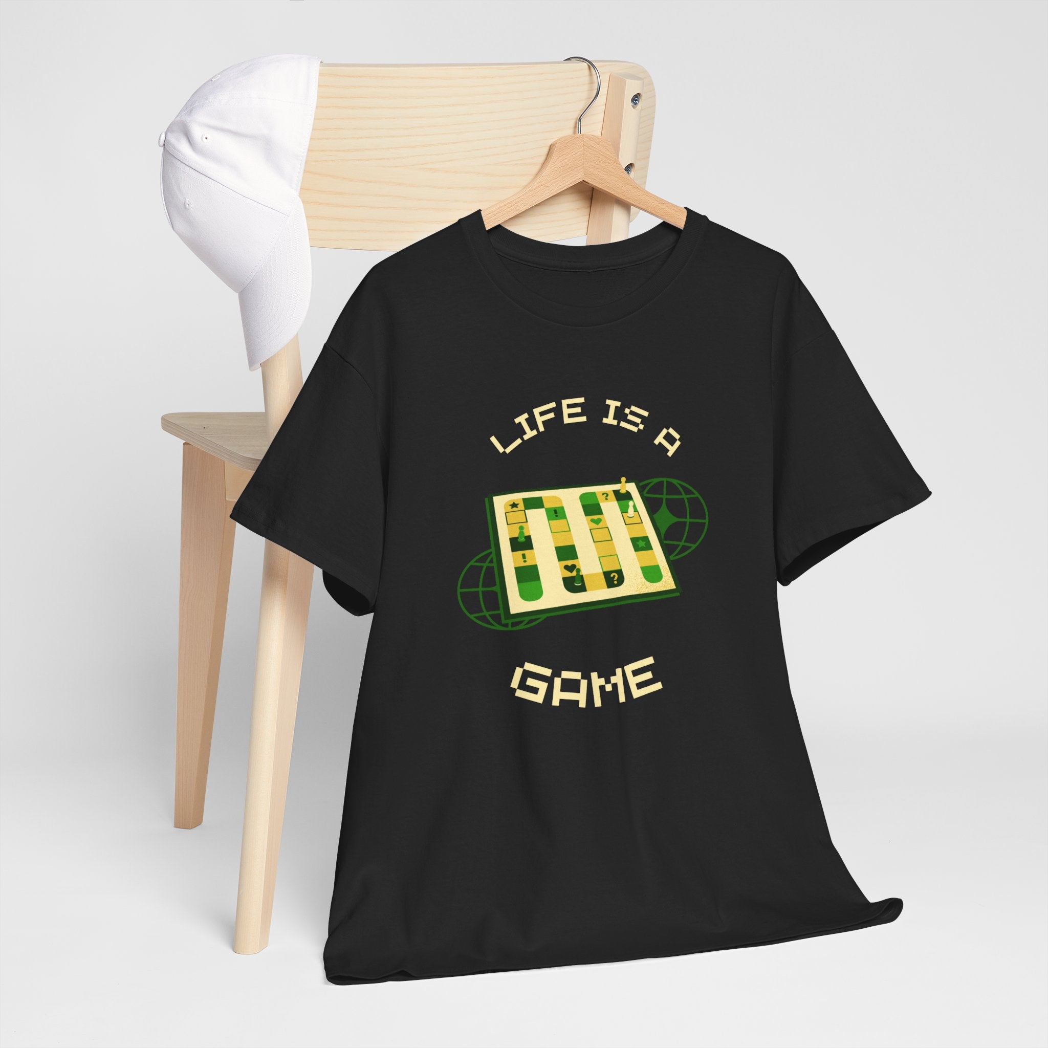 Life is a Game Unisex Heavy Cotton Tee, Casual Wear, Fun Gaming T-Shirt, Everyday Comfort