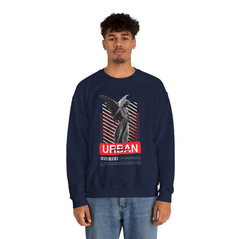 Urban Angel Graphic Sweatshirt, Unisex Crewneck Sweatshirt, Casual Streetwear, Perfect for Gift, Cozy Layering