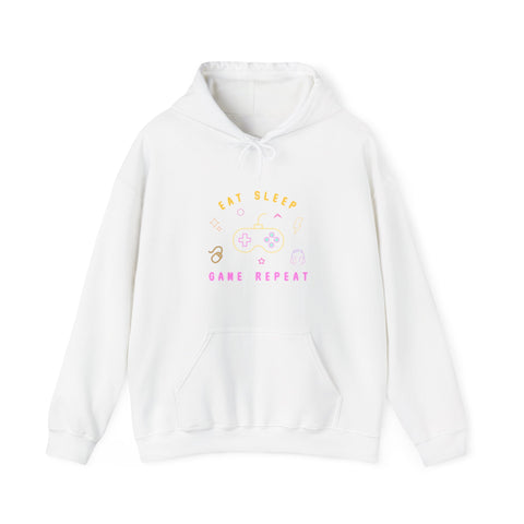 Gaming Life Hoodie, Unisex Sweatshirt, Cozy Gamer Apparel, Casual Wear, Gifts for Gamers, Sleep Game Repeat