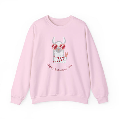 Valentine's Day Llama Sweatshirt, Cute Gift for Her, Cozy Crewneck, Fun Animal Apparel, Unisex Pullover, Valentine's Day Gift