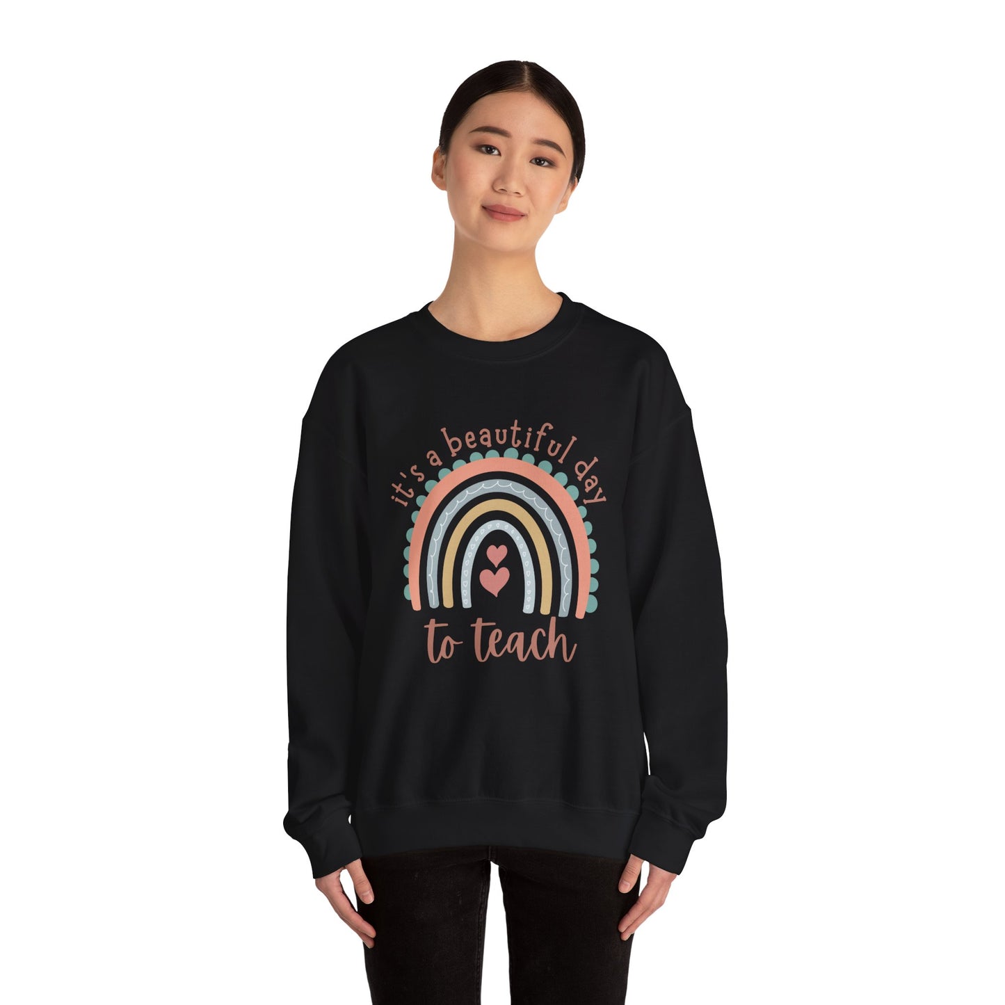 Rainbow Teacher Sweatshirt - Perfect Gift for Educators, Classroom Apparel, Cozy Style for Teachers, Back to School