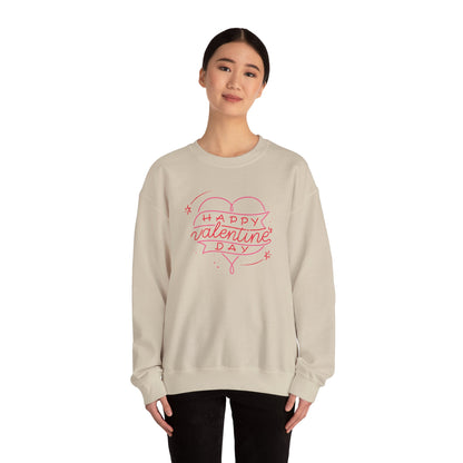 Happy Valentine's Day Sweatshirt, Cozy Valentine's Gift, Unisex Crewneck, Couple's Outfit, Cute Love Apparel, Winter Fashion