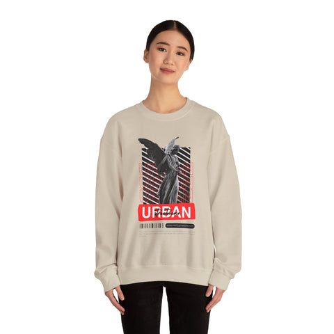 Urban Angel Graphic Sweatshirt, Unisex Crewneck Sweatshirt, Casual Streetwear, Perfect for Gift, Cozy Layering