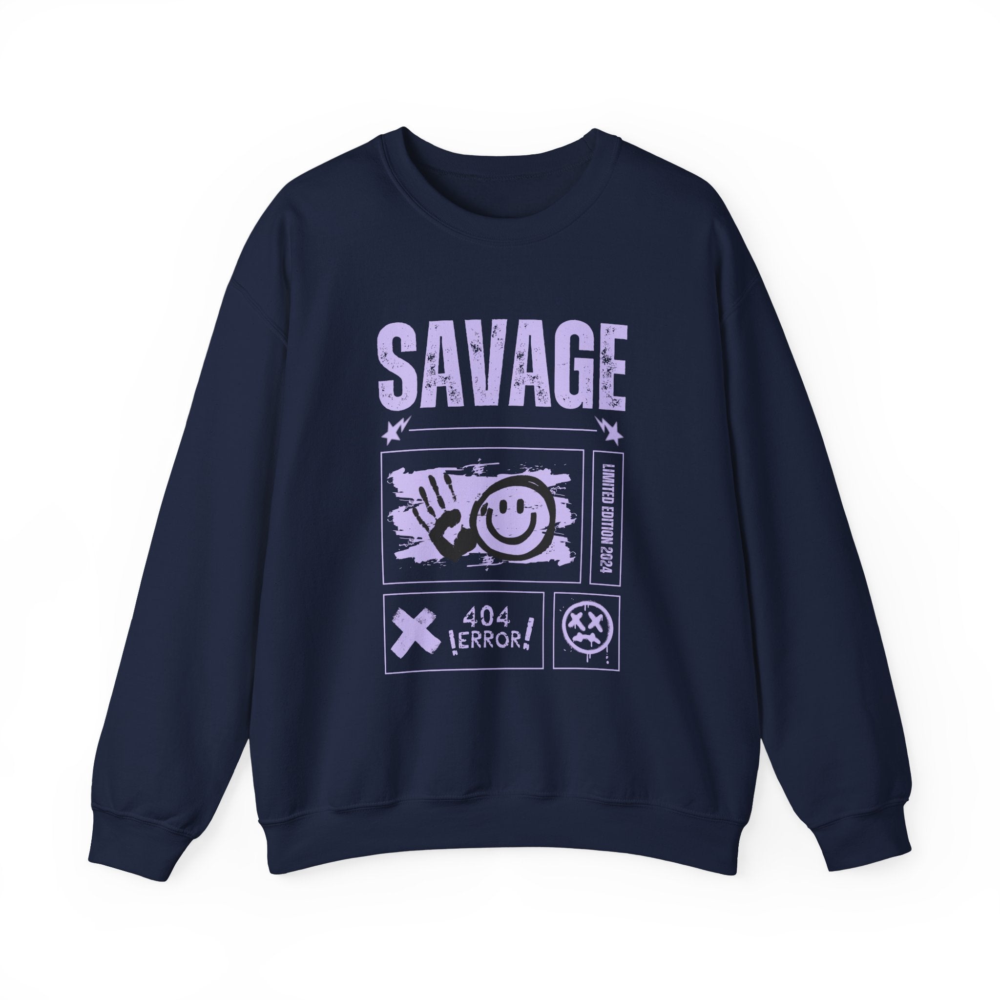 Savage Graphic Crewneck Sweatshirt, Unisex Sweatshirt, Casual Streetwear, Cozy Apparel for All Occasions