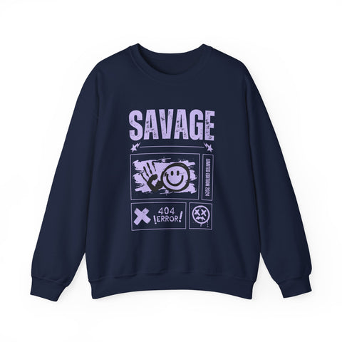 Savage Graphic Crewneck Sweatshirt, Unisex Sweatshirt, Casual Streetwear, Cozy Apparel for All Occasions