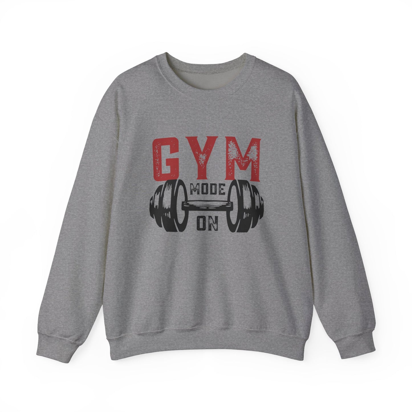 Gym Mode On Crewneck Sweatshirt - Fitness Gift, Workout Apparel, Casual Wear, Exercise Clothing, Athleisure Clothing