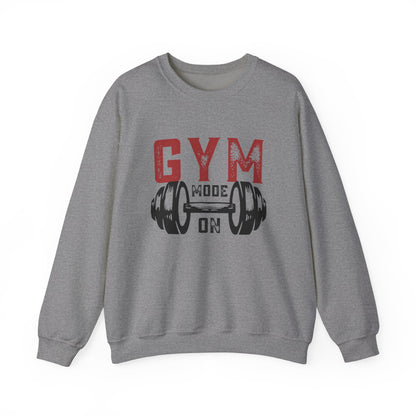 Gym Mode On Crewneck Sweatshirt - Fitness Gift, Workout Apparel, Casual Wear, Exercise Clothing, Athleisure Clothing