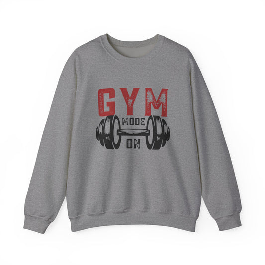 Gym Mode On Crewneck Sweatshirt - Fitness Gift, Workout Apparel, Casual Wear, Exercise Clothing, Athleisure Clothing