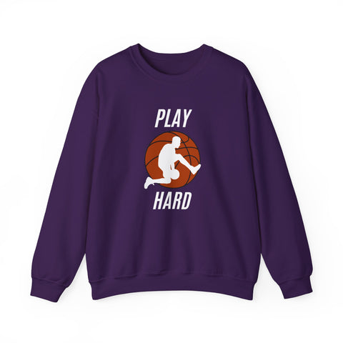 Play Hard Basketball Crewneck Sweatshirt, Unisex Sportswear, Active Lifestyle Sweatshirt, Perfect for Athletes and Coaches