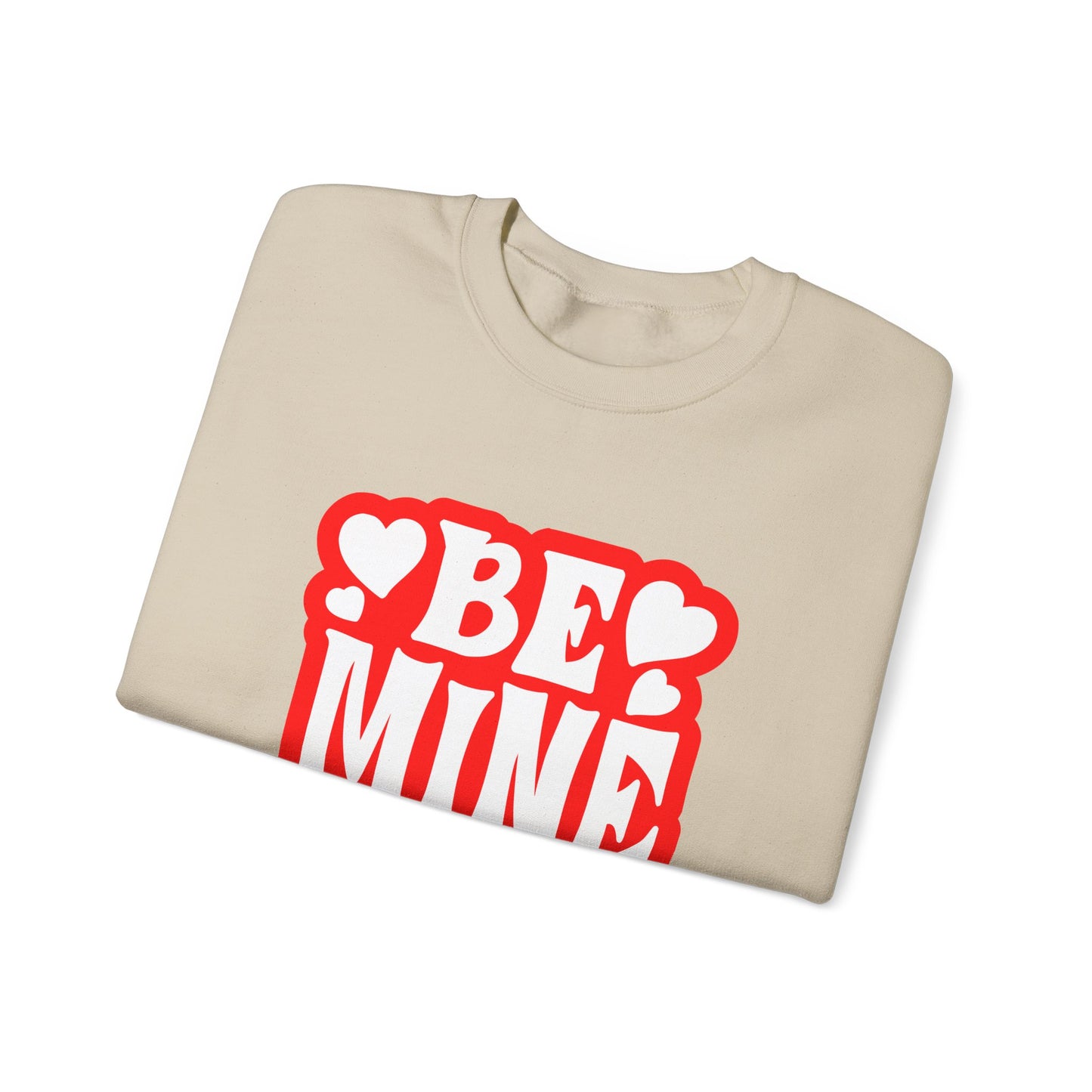 Cute 'Be Mine' Unisex Crewneck Sweatshirt, Valentine's Day Gift, Cozy Sweatshirt, Couples Apparel, Heart Design, Gift for Him/Her