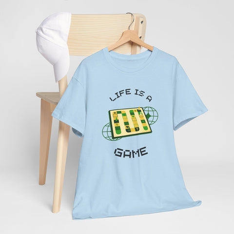 Life is a Game Unisex Heavy Cotton Tee, Casual Wear, Fun Gaming T-Shirt, Everyday Comfort