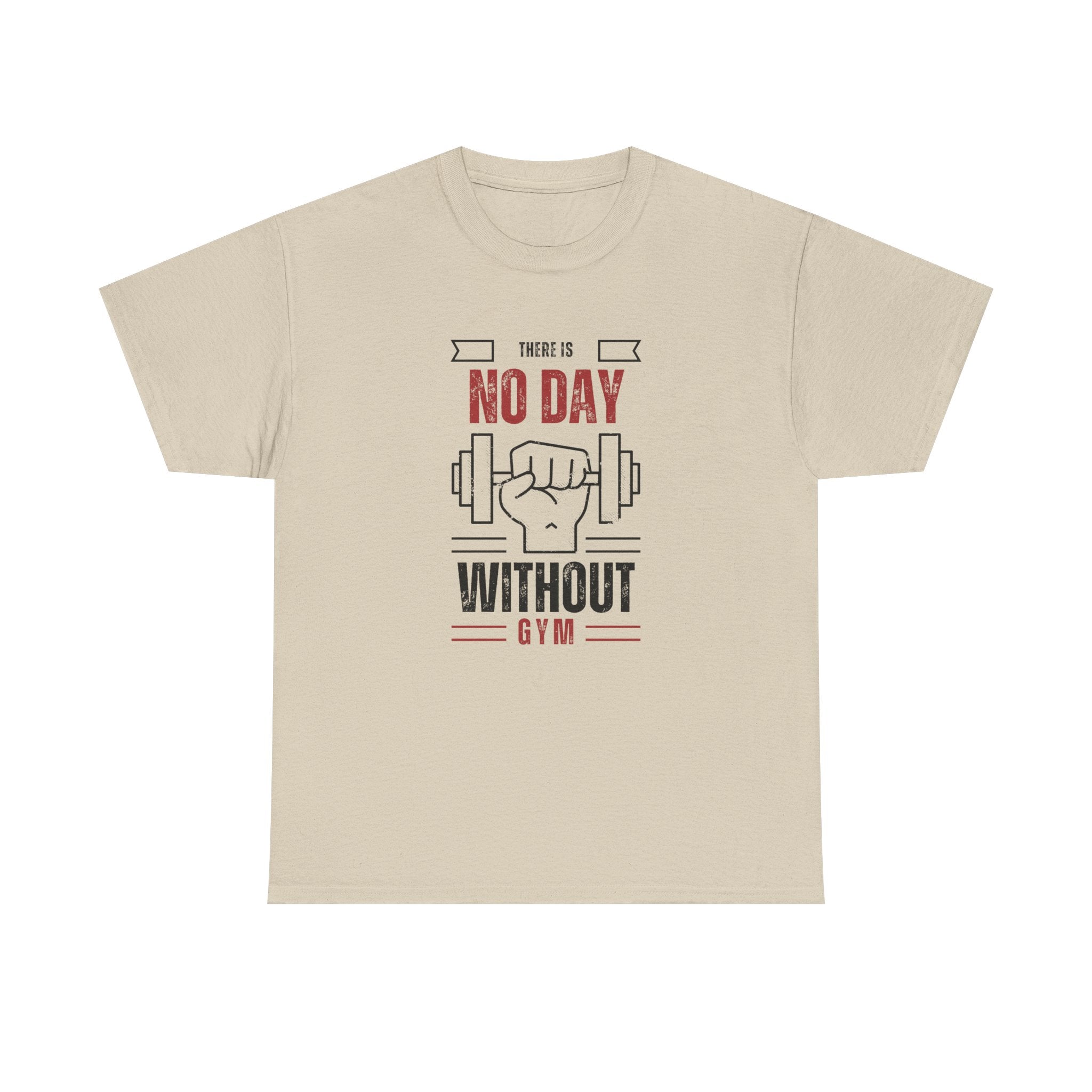Motivational Gym T-Shirt - "No Day Without Gym" - Fitness Gift, Workout Apparel, Sportswear, Unisex Tee, Exercise Motivation