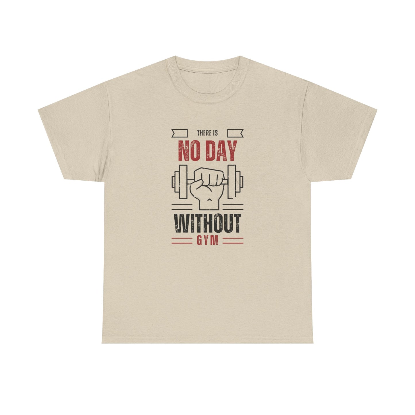 Motivational Gym Tee - Unisex Heavy Cotton T-Shirt, 'There is No Day Without Gym'