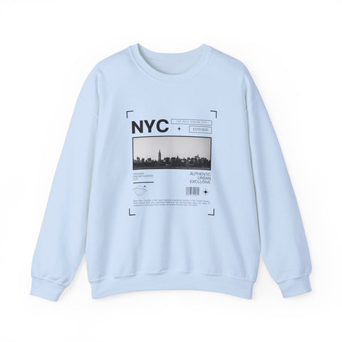 NYC Graphic Crewneck Sweatshirt - Urban Streetwear Pullover, Gift for Travelers, Unisex Sweatshirt