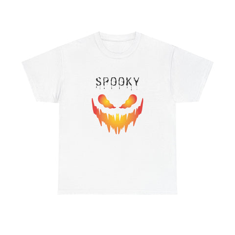Spooky Halloween Tees, Unisex Heavy Cotton Tee for Fall, Ghostly Graphics Shirt, Halloween Apparel