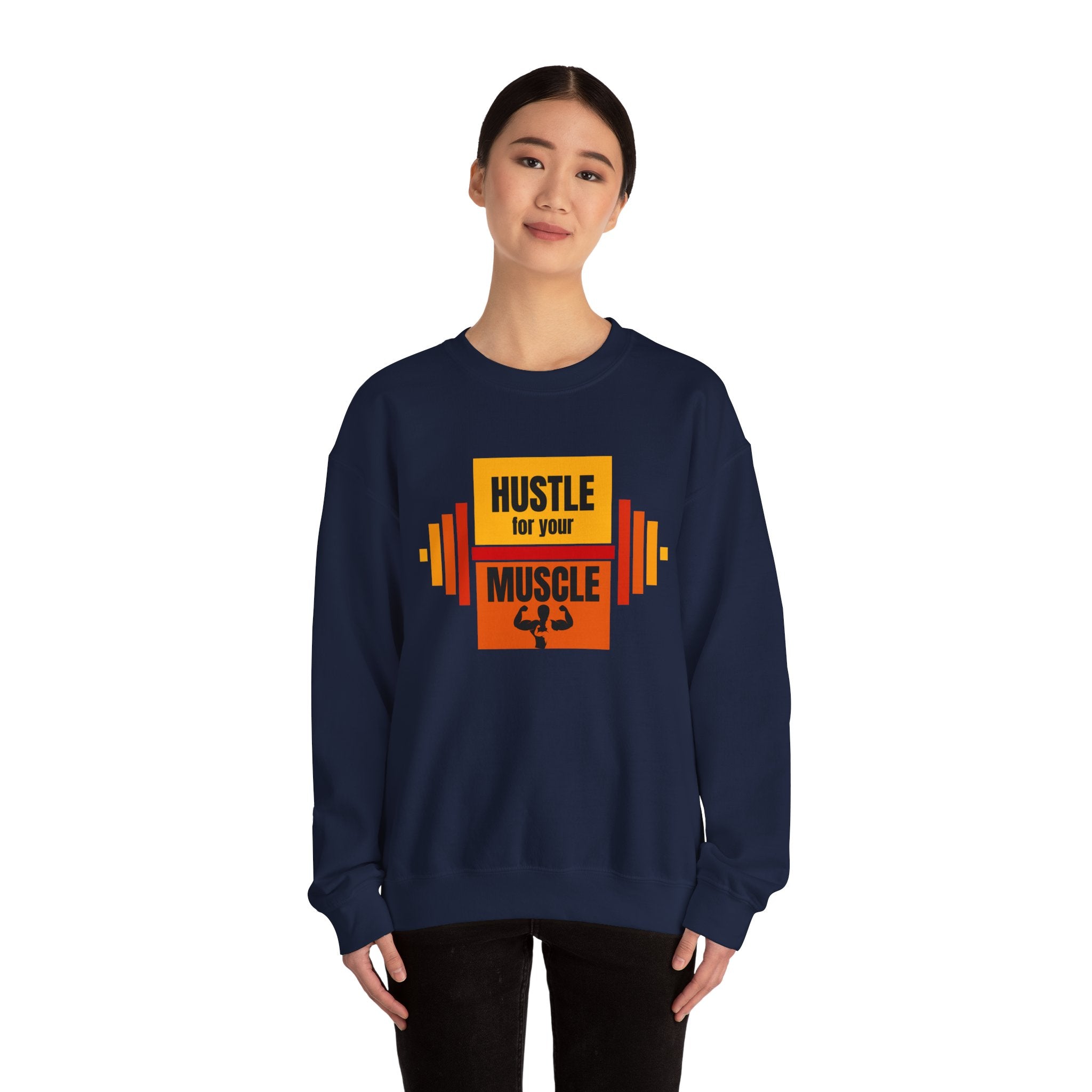 Hustle for Your Muscle Sweatshirt - Fitness Crewneck for Gym Lovers, Gift for Workout Enthusiasts, Unisex Apparel, Cozy Activewear
