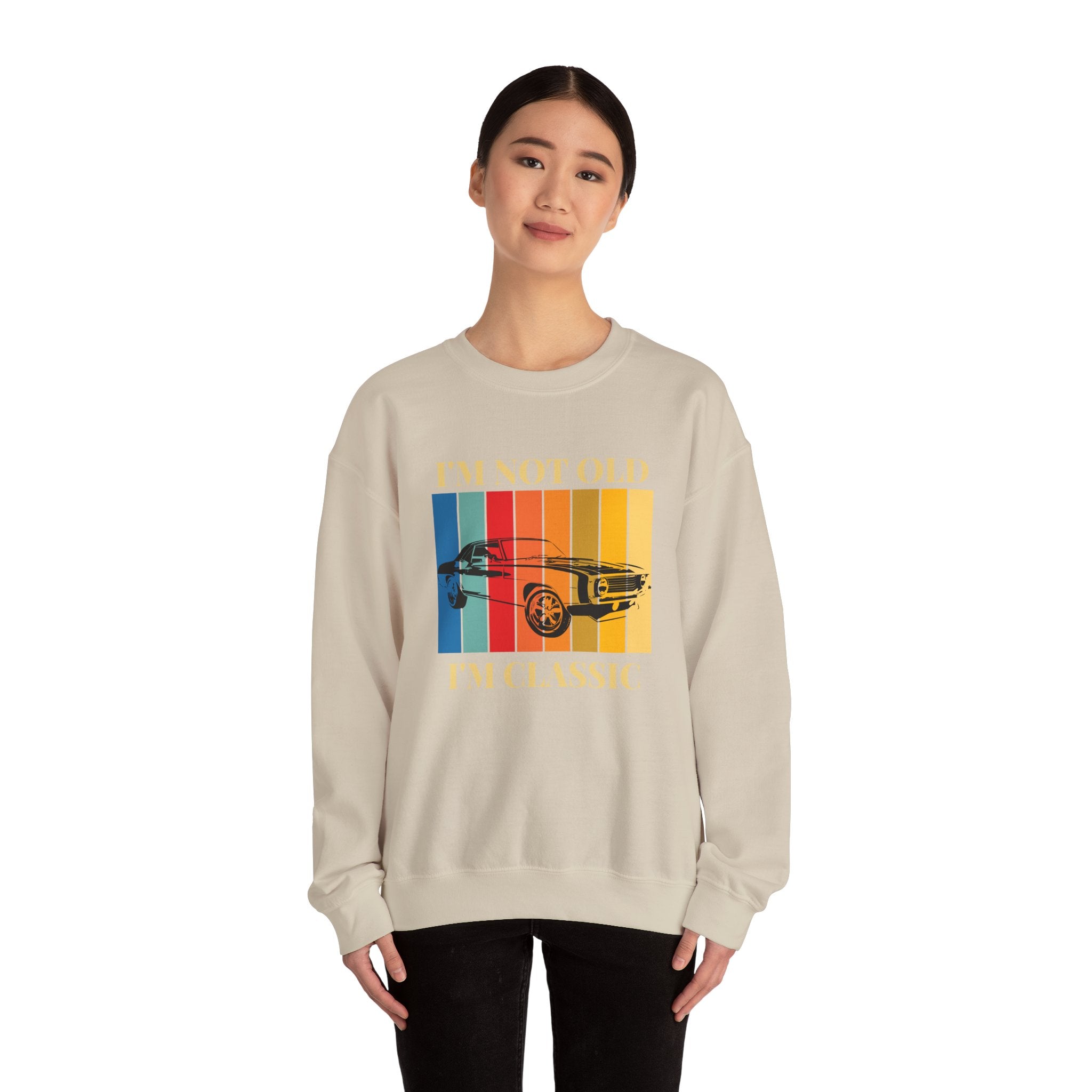 Funny Vintage Car Lovers Sweatshirt, I'm Not Old I'm Classic Crewneck, Perfect Gift for Car Enthusiasts, Unisex Apparel, Retro Style