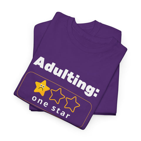 Funny Adulting Unisex Heavy Cotton Tee, Perfect Gift for Graduates, Birthdays, Casual Wear, Humor Shirt, Everyday Laughs