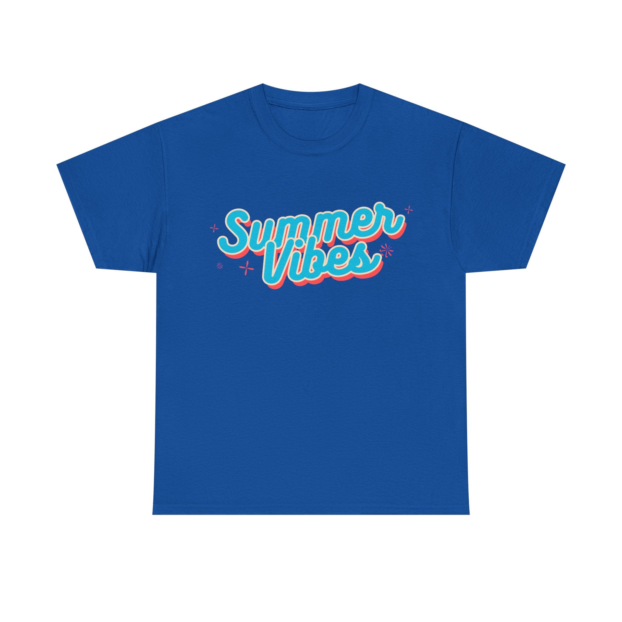 Summer Vibes Unisex Heavy Cotton Tee, Casual Summer Shirt, Beachwear, Gift for Friends, Vacation Essential, Fun Tee