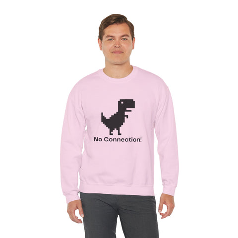 Funny Dinosaur No Connection Sweatshirt, Unisex Crewneck, Gamers Gift, Perfect for Tech Lovers and Online Students, Birthday Gift, Everyday