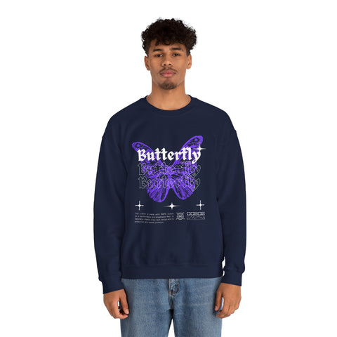 Butterfly Graphic Crewneck Sweatshirt, Unisex Sweatshirt, Cozy,Streetwear Fashion, Spring Wardrobe Essential, Butterfly Lover's Gift