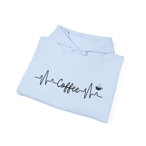 Coffee Heartbeat Hoodie, Gift for Baristas, Cozy Winter Wear, Birthday Gift, Relaxation Outfit, Coffee Lover Sweatshirt, Barista Gift,