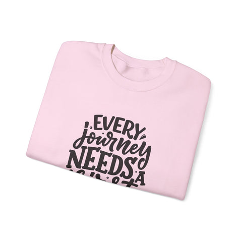 Inspirational Crewneck Sweatshirt, Motivational Quotes Gift, Cozy Jumper, Unisex Sweater, Every Journey Needs a First Step