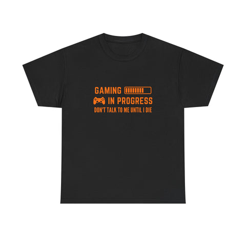 Gaming In Progress Unisex Heavy Cotton Tee, Gamer Gift, Funny Shirt, Birthday Present, Video Game Lover Tee, Casual Wear