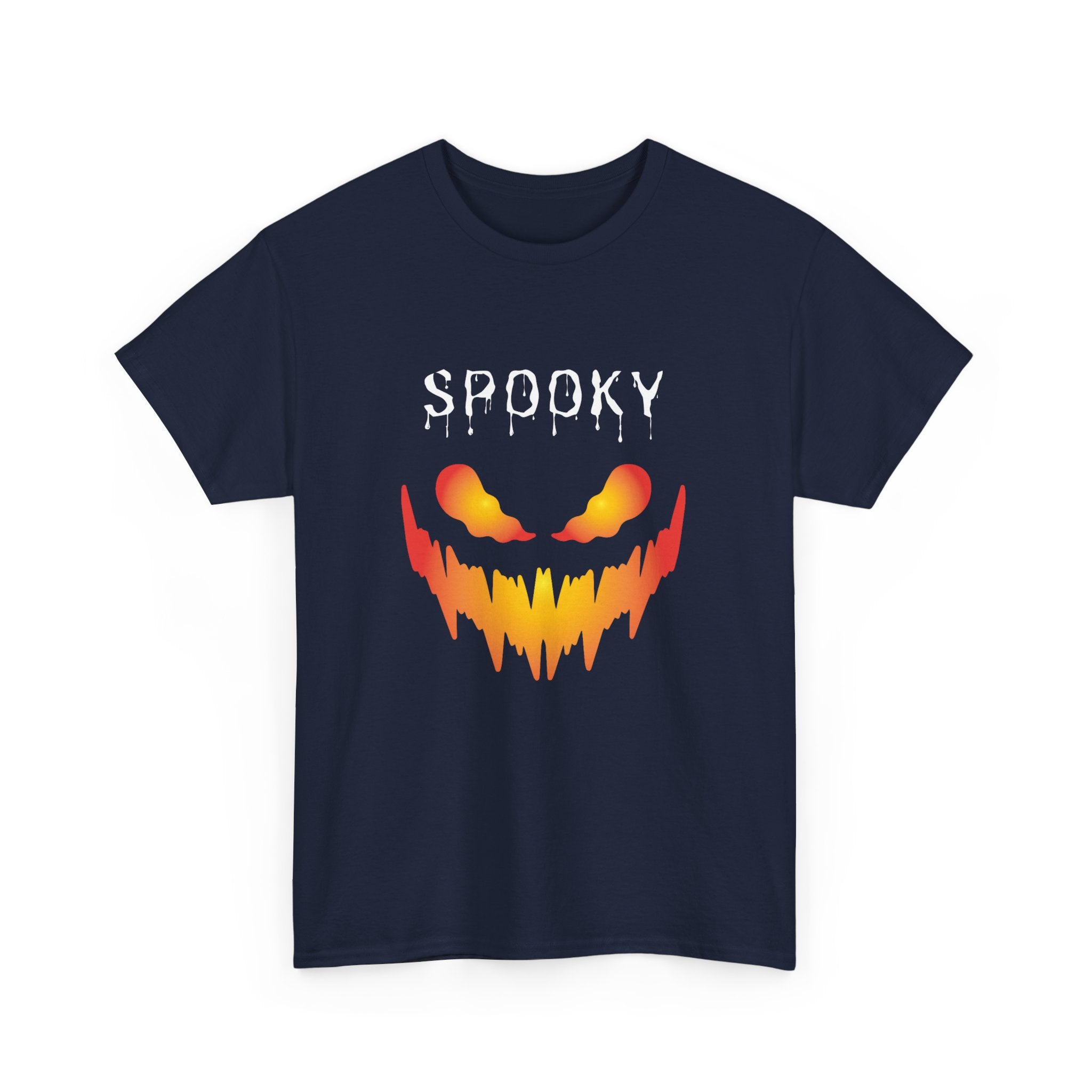 Spooky Halloween Tees, Unisex Heavy Cotton Tee for Fall, Ghostly Graphics Shirt, Halloween Apparel