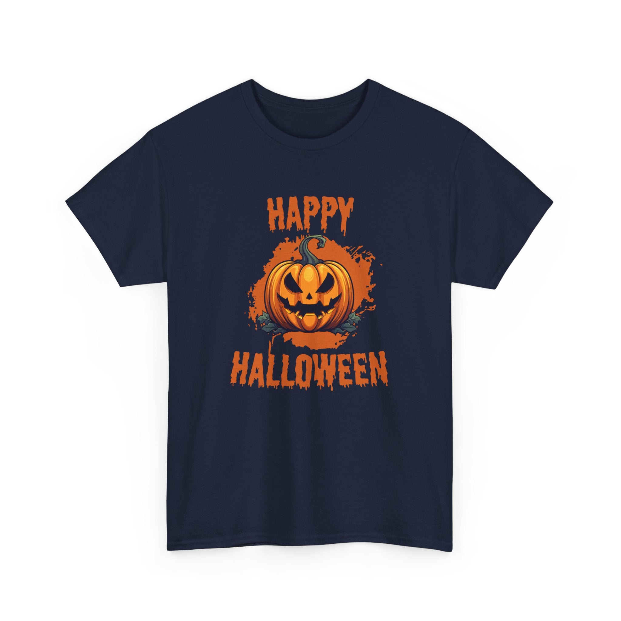 Halloween Unisex Heavy Cotton Tee, Spooky Pumpkin Graphic, Fall Festival Shirt, Halloween Party Top, Casual Autumn Apparel