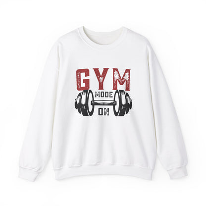 Gym Mode On Crewneck Sweatshirt - Fitness Gift, Workout Apparel, Casual Wear, Exercise Clothing, Athleisure Clothing