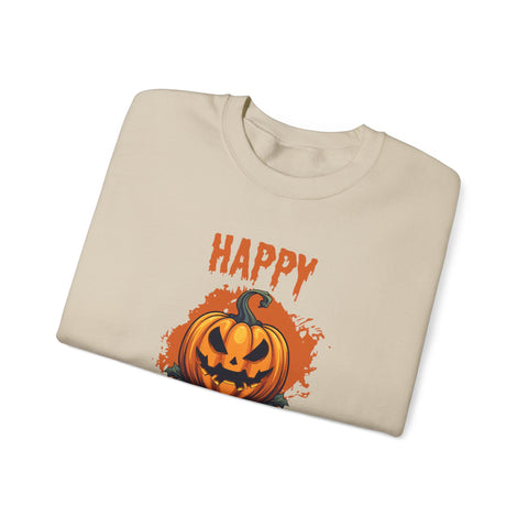 Halloween Pumpkin Crewneck Sweatshirt, Cozy Fall Sweater for Halloween, Unisex Sweatshirt, October Celebration Apparel