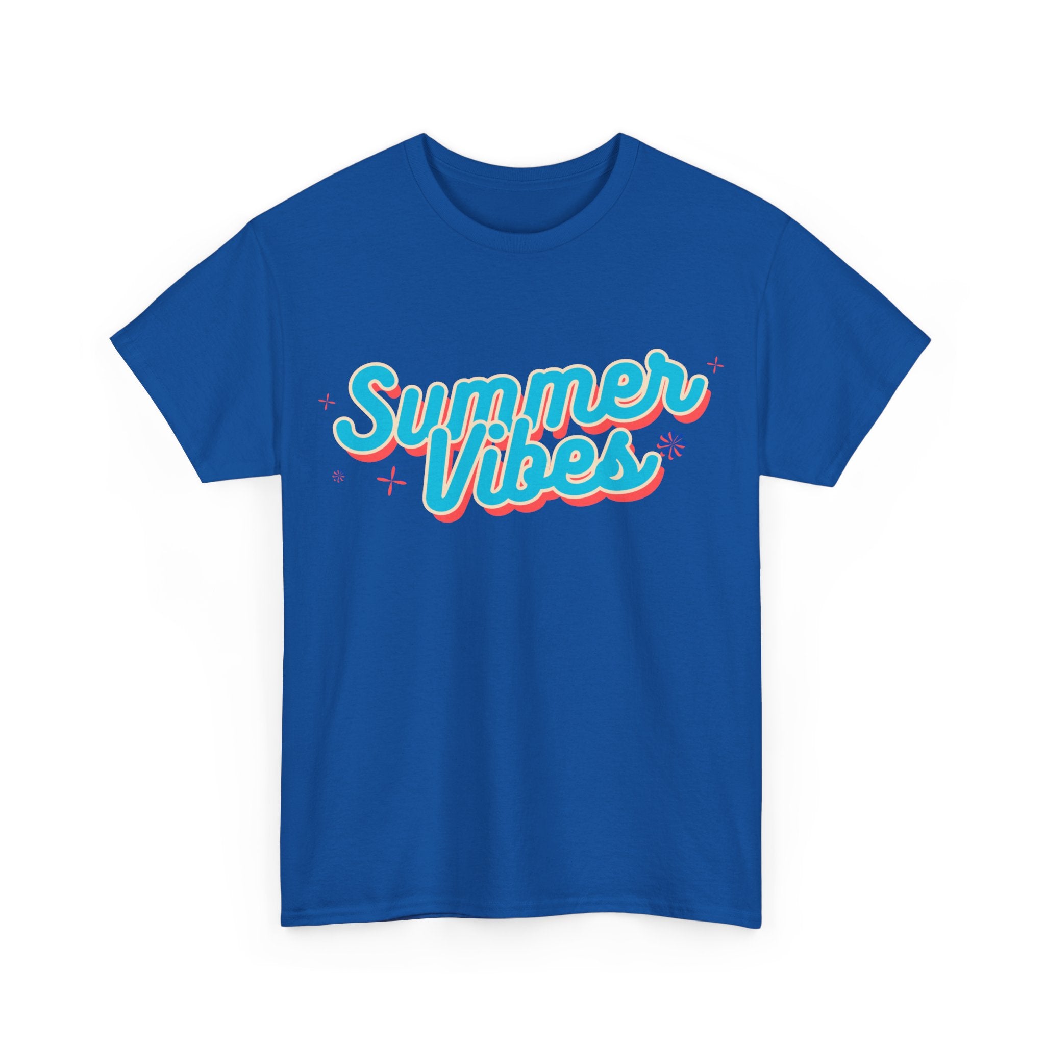Summer Vibes Unisex Heavy Cotton Tee, Casual Summer Shirt, Beachwear, Gift for Friends, Vacation Essential, Fun Tee