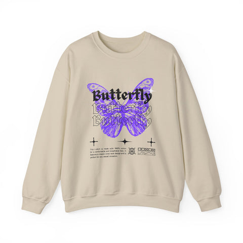 Butterfly Graphic Crewneck Sweatshirt, Unisex Sweatshirt, Cozy,Streetwear Fashion, Spring Wardrobe Essential, Butterfly Lover's Gift