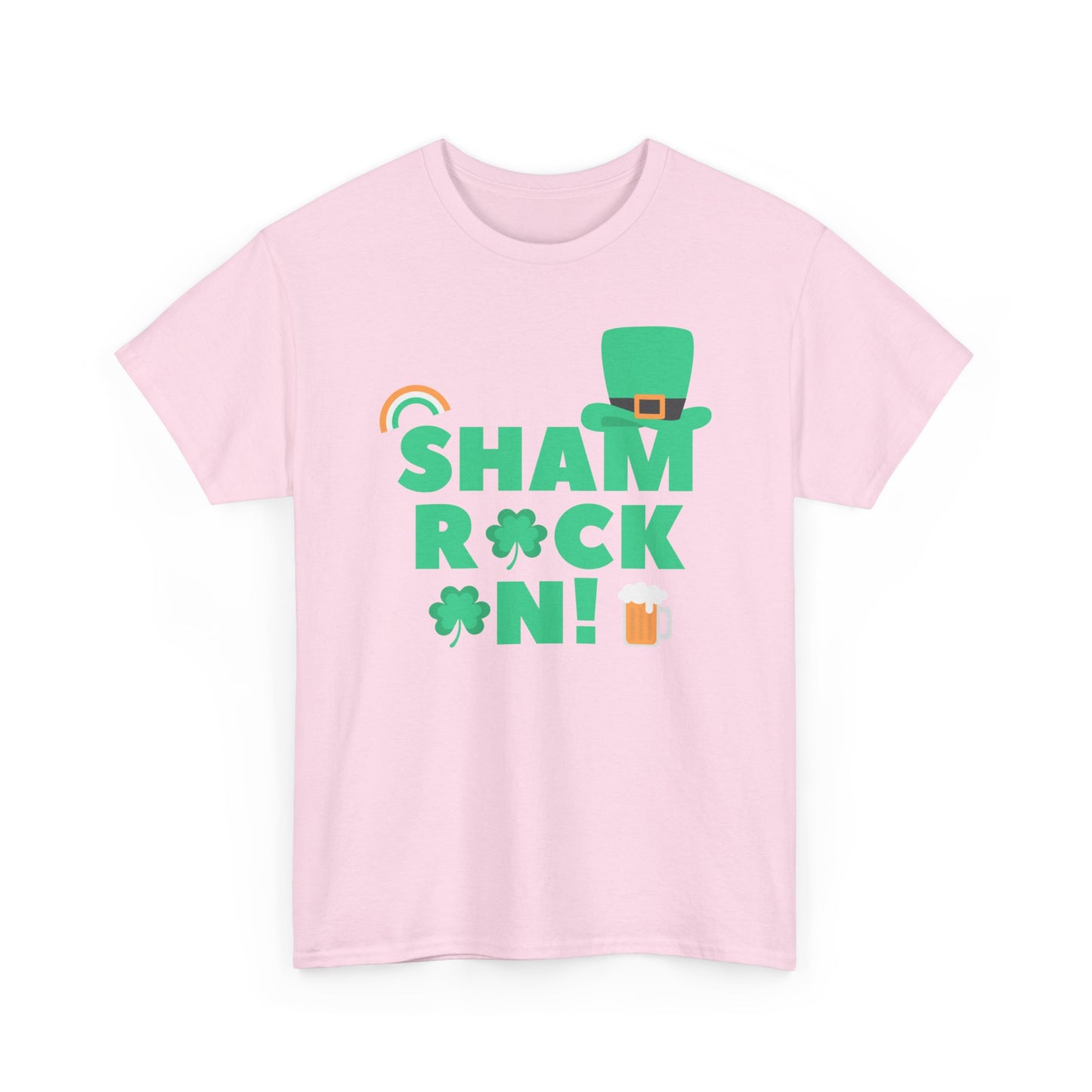 Shamrock On Unisex Heavy Cotton Tee - St Patrick's Day Celebration Shirt