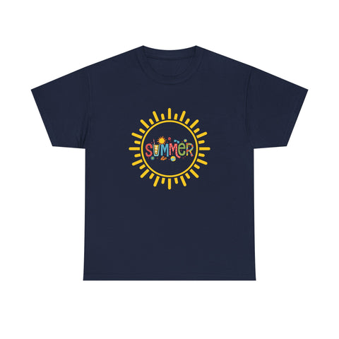 Summer Vibes Unisex Heavy Cotton Tee, Casual Summer Shirt, Retro Sunshine Tee