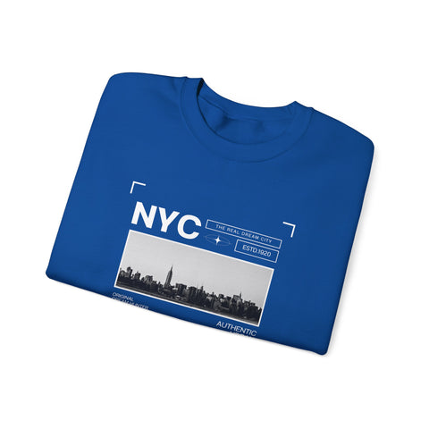 NYC Graphic Crewneck Sweatshirt - Urban Streetwear Pullover, Gift for Travelers, Unisex Sweatshirt