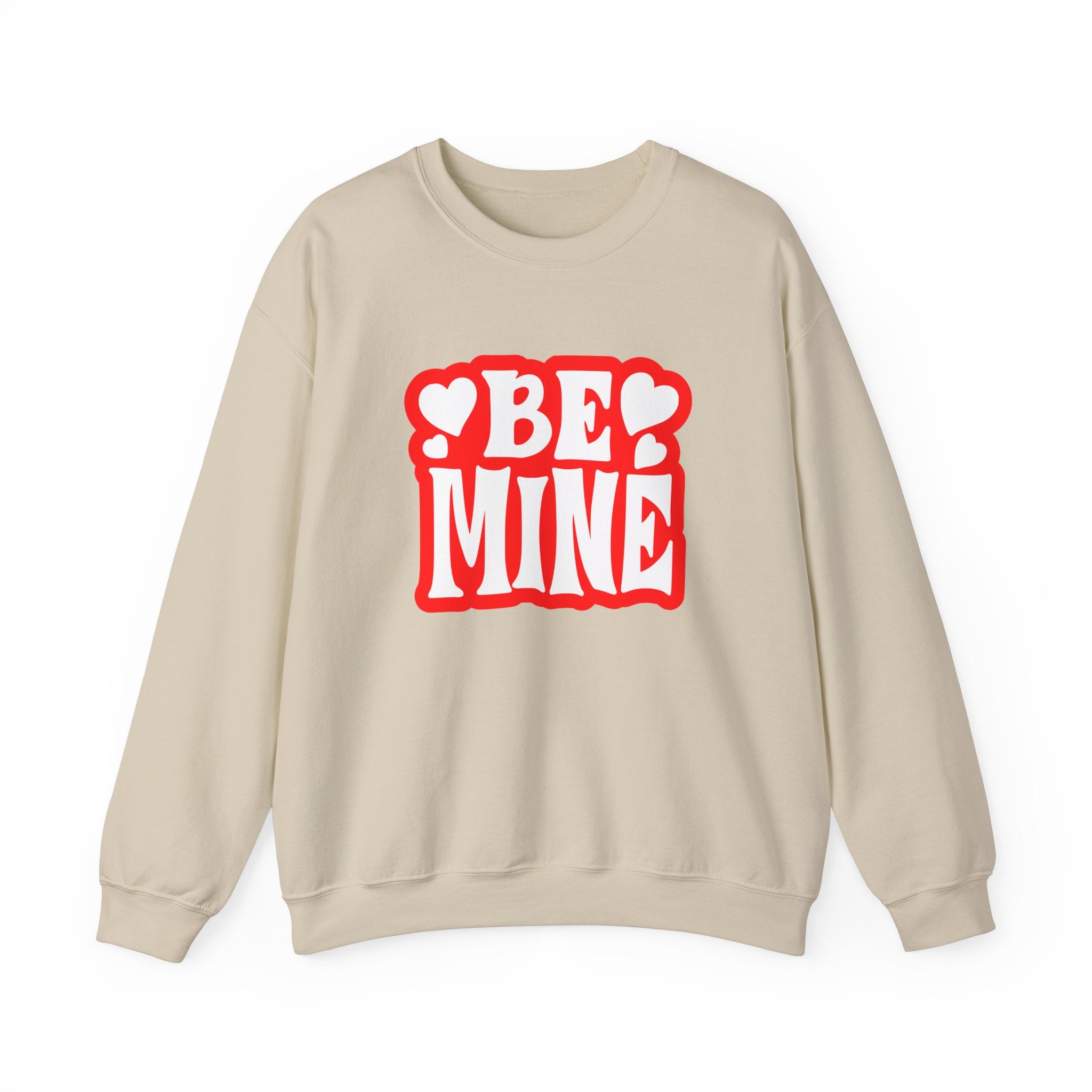 Cute 'Be Mine' Unisex Crewneck Sweatshirt, Valentine's Day Gift, Cozy Sweatshirt, Couples Apparel, Heart Design, Gift for Him/Her