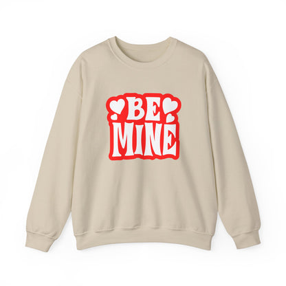 Cute 'Be Mine' Unisex Crewneck Sweatshirt, Valentine's Day Gift, Cozy Sweatshirt, Couples Apparel, Heart Design, Gift for Him/Her