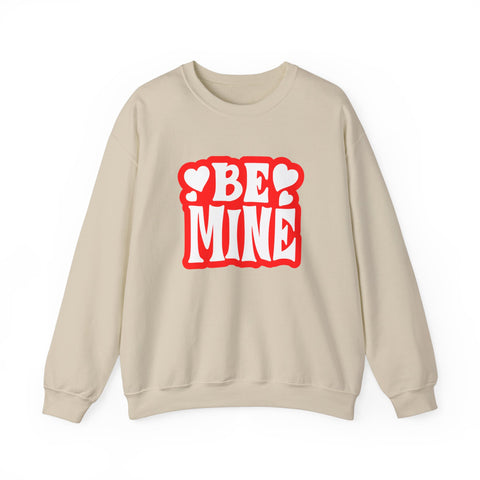 Cute 'Be Mine' Unisex Crewneck Sweatshirt, Valentine's Day Gift, Cozy Sweatshirt, Couples Apparel, Heart Design, Gift for Him/Her