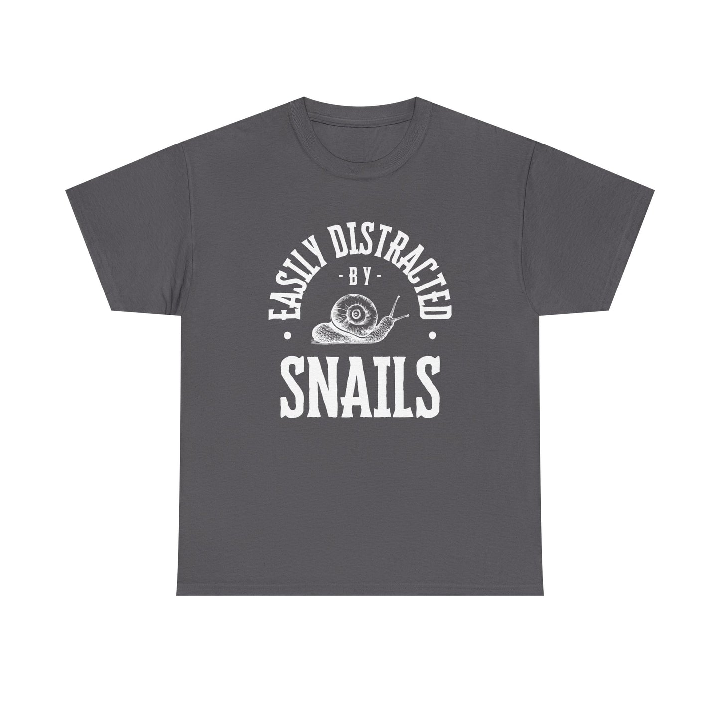 Easily Distracted by Snails Tee, Funny Snail Shirt, Unisex Graphic Tee, Gift for Snail Lovers, Nature Humor Tee, Casual Wear