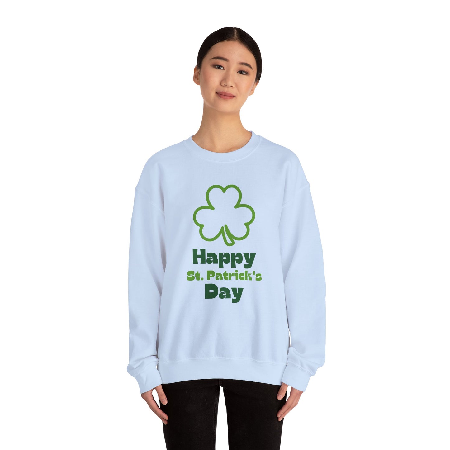 St Patrick's Day Sweatshirt, Cozy Crewneck for Celebrations, Unisex Holiday Apparel, Green Shamrock Design, Festive Clothing, Saint Paddy's